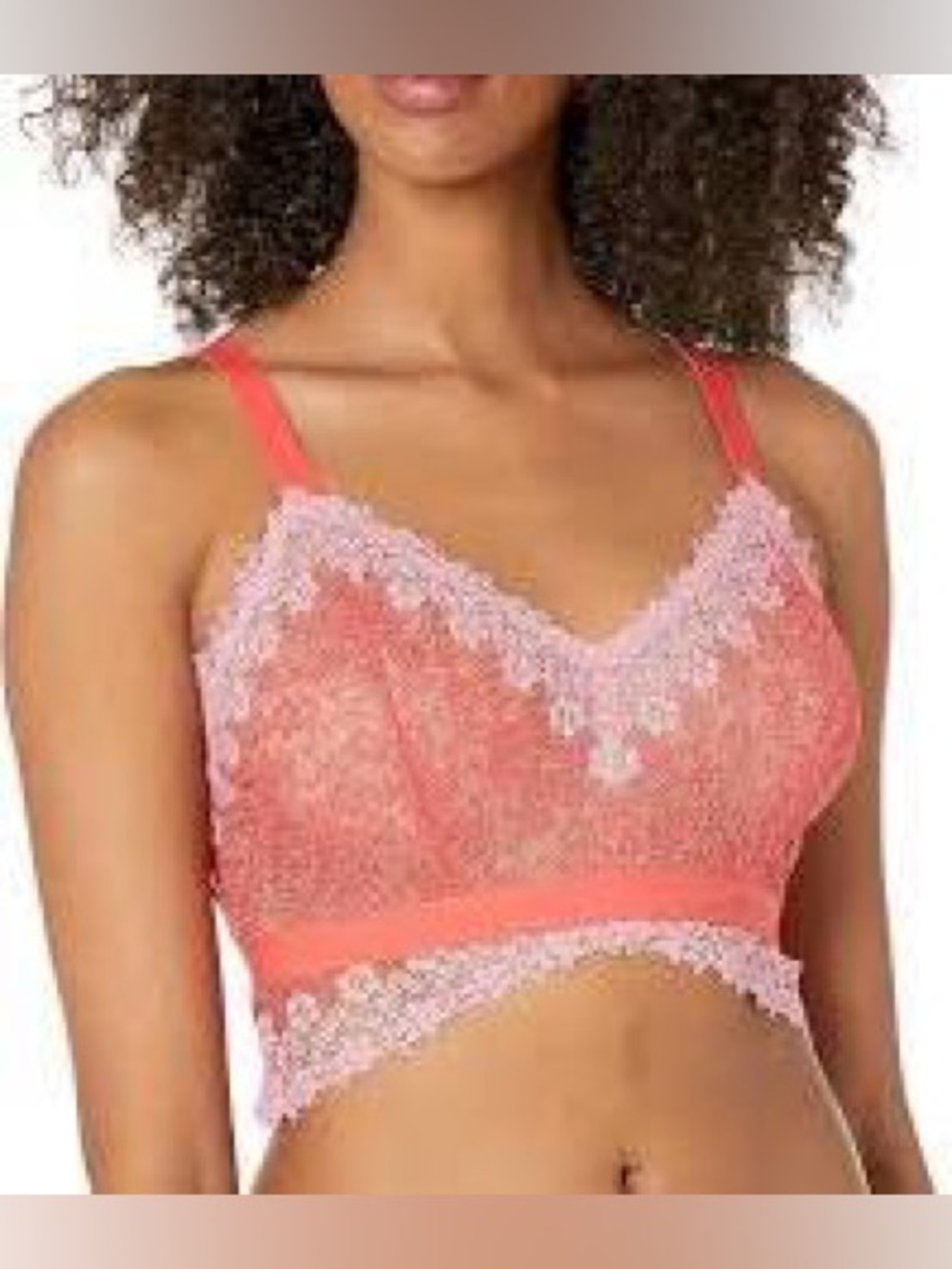Cosabella Two-Tone Pink & Red Lace Bralette